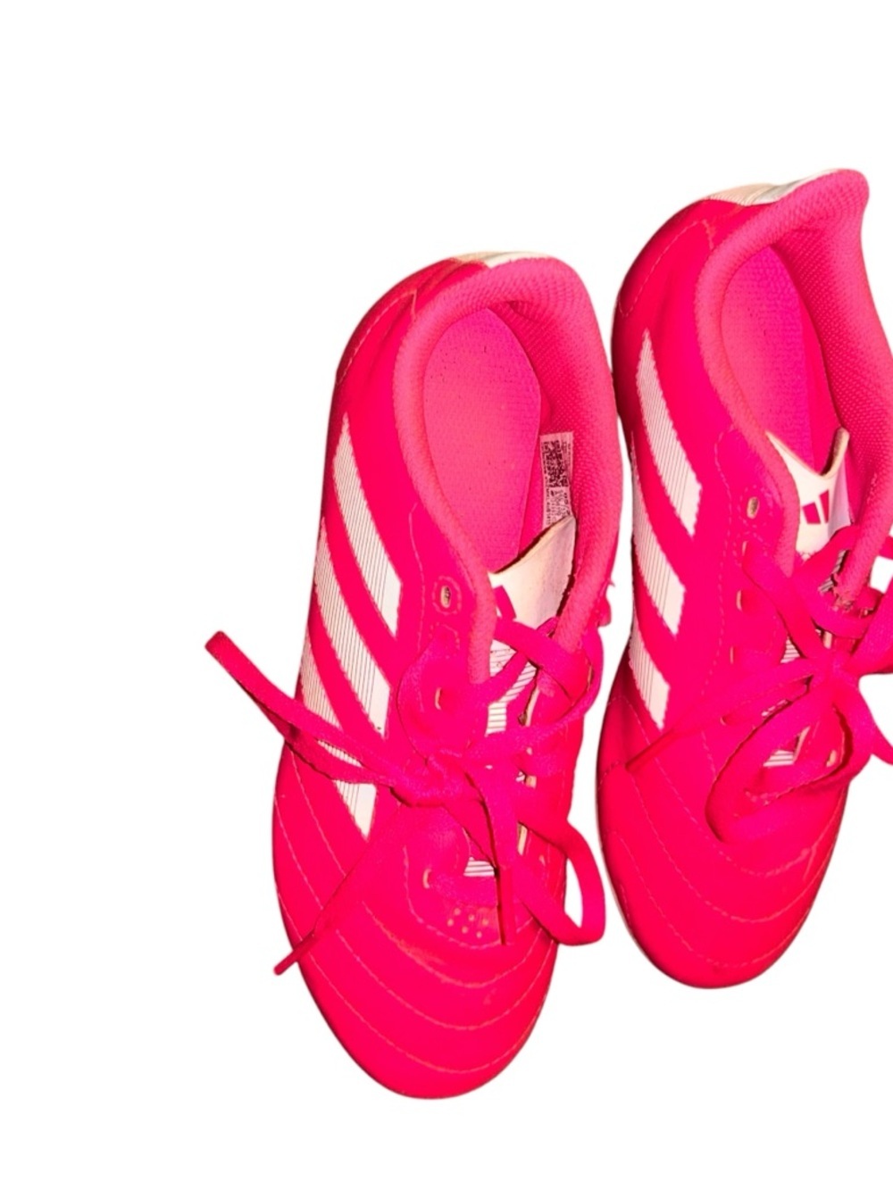 ADIDAS girls hot pink & white Goletto VIII outdoor soccer Cleats shoes 2Y
